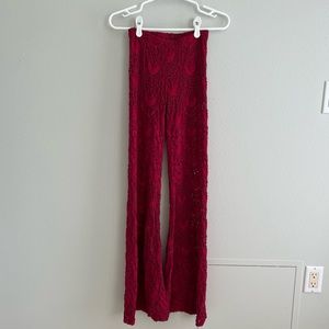 Nightcap Spanish Lace Flare Pant - Red
